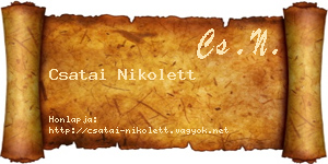 Csatai Nikolett névjegykártya